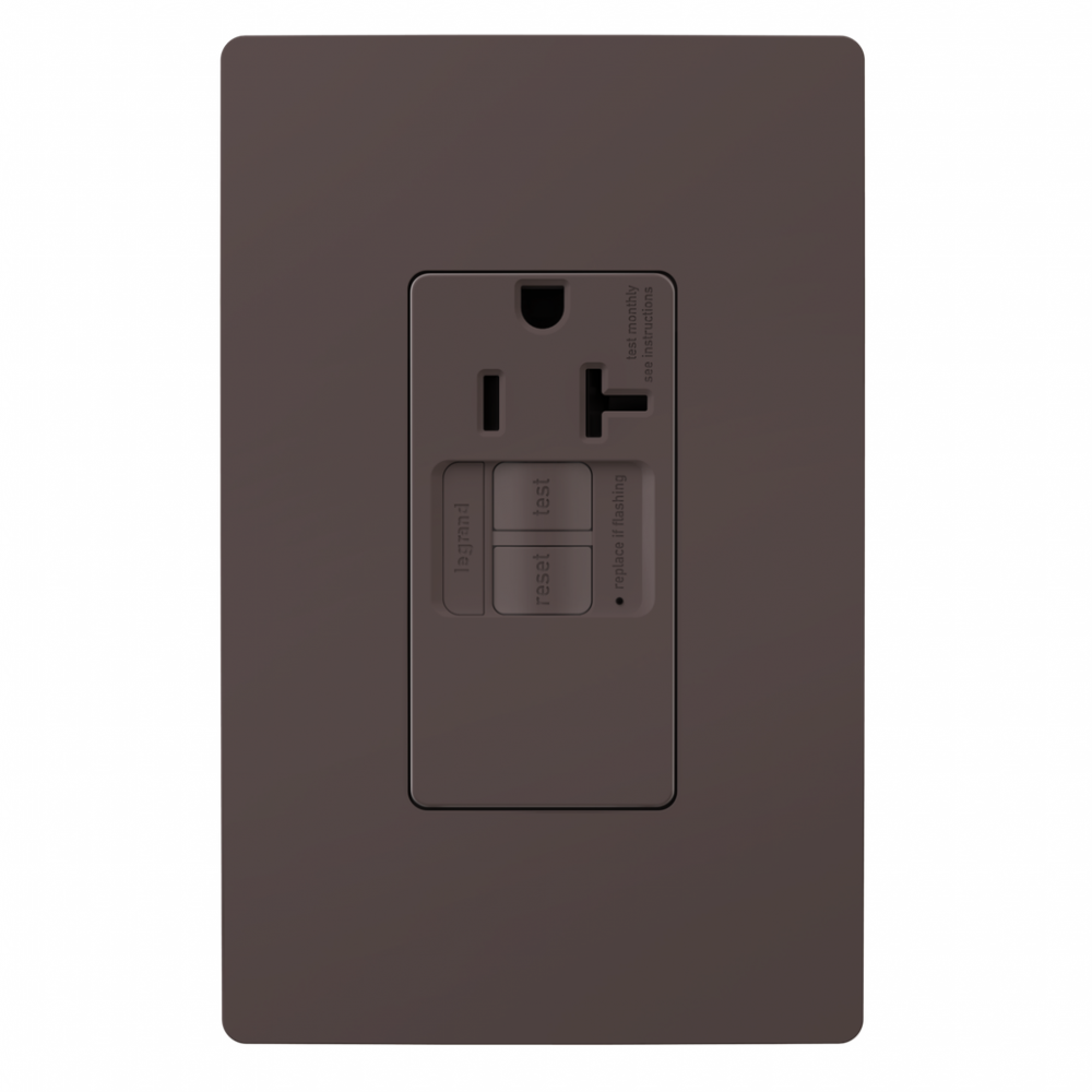 radiant? Tamper-Resistant 20A Simplex Self-Test GFCI Receptacles with SafeLock? Protection, Brown (10 pack)