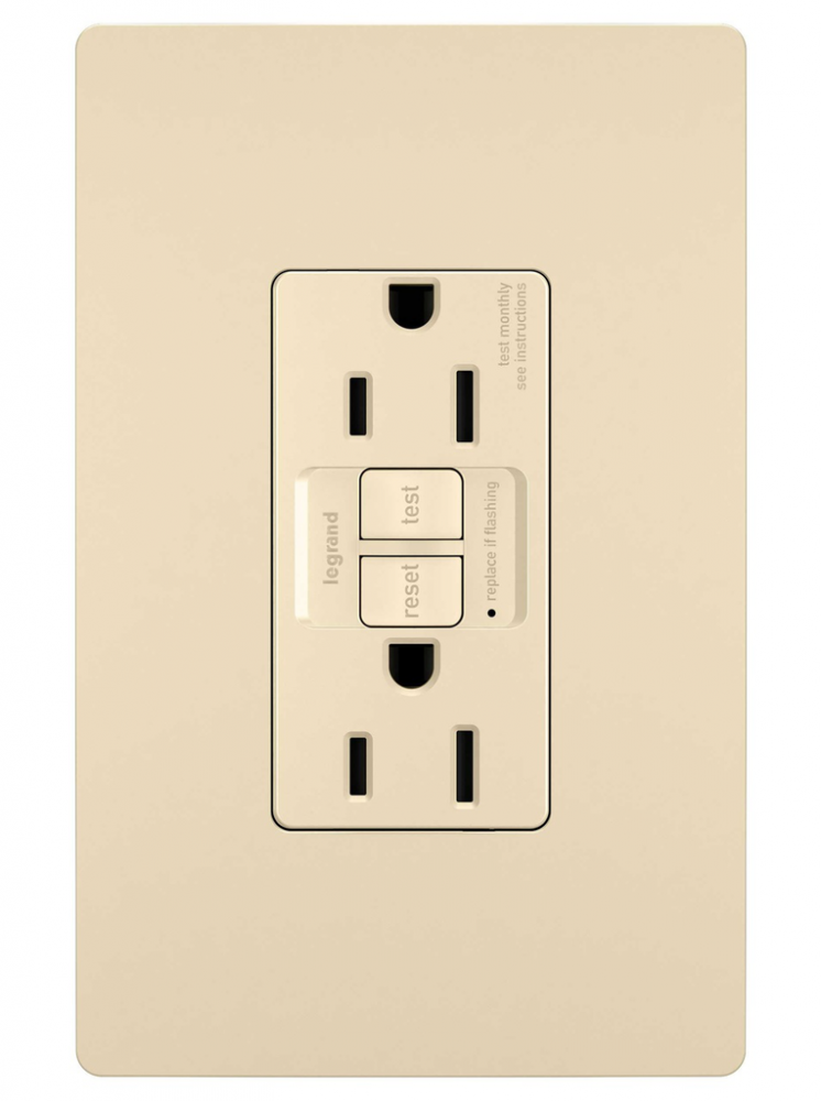 radiant? Tamper-Resistant 15A Duplex Self-Test GFCI Receptacles with SafeLock? Protection, Ivory (4 pack)