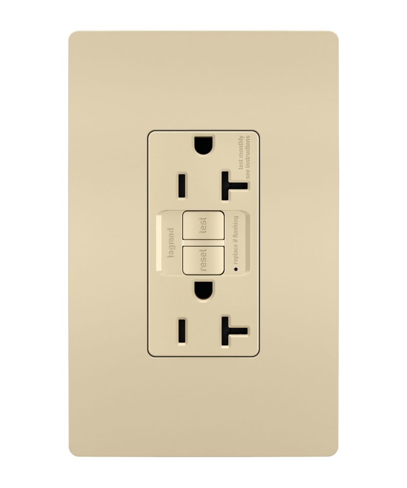 radiant? Tamper-Resistant 20A Duplex Self-Test GFCI Receptacle with SafeLock? Protection, Ivory (4 pack)