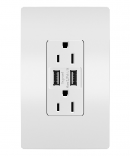 Legrand Radiant TM826USBWCC6 - radiant? 15A Tamper-Resistant USB Outlet, White