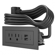 Legrand Radiant RDZBK10 - Furniture Power Basic Power Unit with 10' Cord- Black