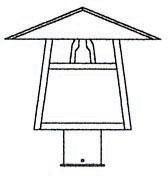 Arroyo Craftsman CP-12HAM-RB - 12" carmel post mount with hillcrest overlay