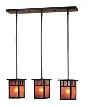 Arroyo Craftsman HICH-4L/3ETN-P - 4" huntington 3 light in-line, without overlay (empty)