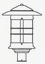 Arroyo Craftsman NP-14AM-VP - 14" newport post mount fixture