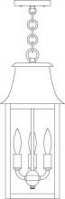 Arroyo Craftsman ORH-8CLR-VP - 8" orpington pendant