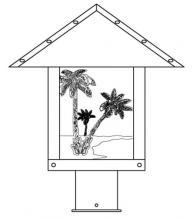 Arroyo Craftsman TRP-12PTCS-S - 12" timber ridge post mount with palm tree  filigree