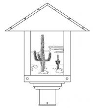 Arroyo Craftsman TRP-16CTAM-MB - 16" timber ridge post mount with cactus  filigree