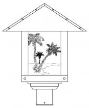 Arroyo Craftsman TRP-16PTM-RB - 16" timber ridge post mount with palm tree  filigree