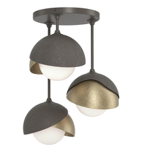 Hubbardton Forge 121374-SKT-07-84-GG0711 - Brooklyn 3-Light Double Shade Semi-Flush