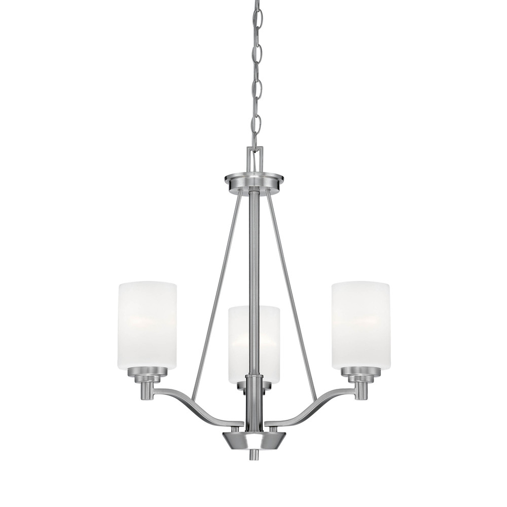 Durham 3-Light Chandelier Ceiling Light Satin Nickel