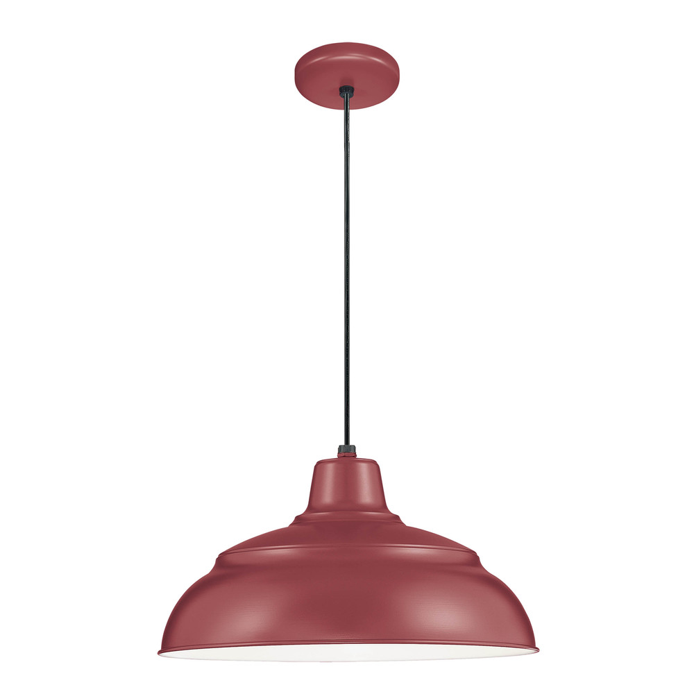 R Series 1-Light Cord Hung Warehouse Satin Red