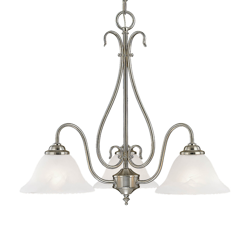 3-Light Chandelier Ceiling Light Satin Nickel