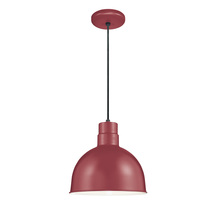 Millennium RDBC12-SR - R Series 1-Light Cord Hung Deep Bowl Shade Satin Red