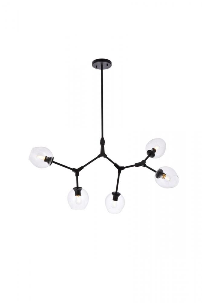 Cavoli 5 Lights Black Chandelier