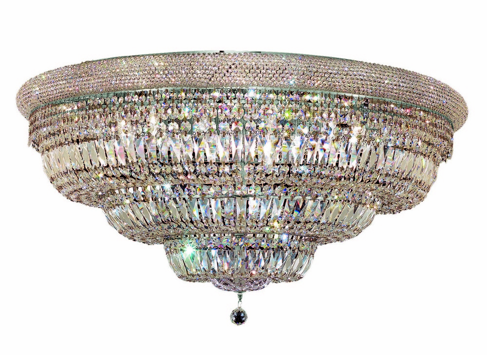 1803 Primo Collection Flush Mount D42in H21in Lt:30 Chrome Finish (Royal Cut Crystals)