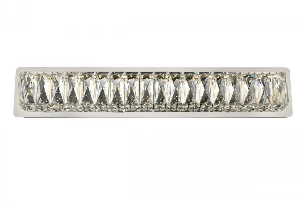 Monroe Integrated LED Chip Light Chrome Wall Sconce Clear Royal Cut Crystal