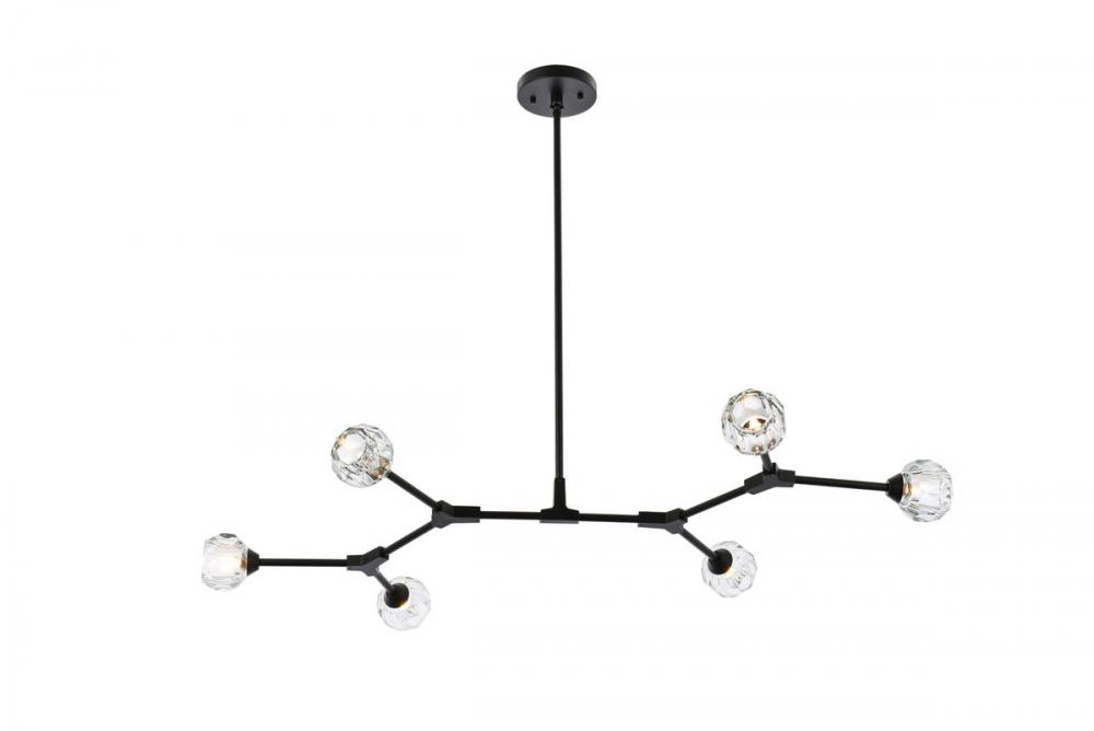 Zayne 6 Light Pendant in Black