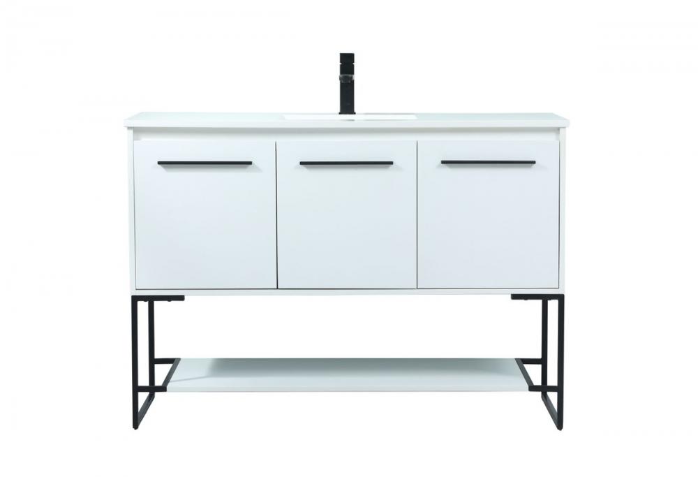 48 Inch Single Bathroom Vanity in White