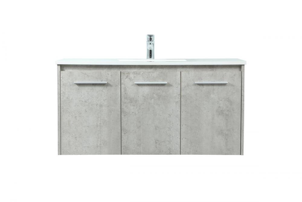 40 Inch Single Bathroom Vanity in Concrete Grey