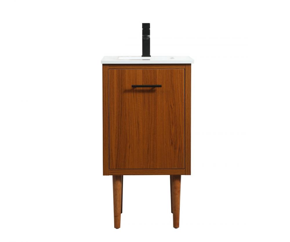 18 Inch Single Bathroom Vanity in Teak