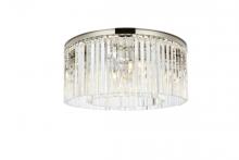 Elegant 1208F31PN/RC - Sydney 8 Light Polished Nickel Flush Mount Clear Royal Cut Crystal