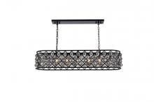 Elegant 1216G50MB-SS/RC - Madison 7 Light Matte Black Chandelier Silver Shade (Grey) Royal Cut Crystal