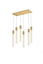 Elegant 2066D32SG - Weston 6 Lights Pendant in Satin Gold