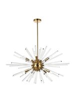 Elegant 2502D36SG - Sienna 36 Inch Crystal Rod Pendant in Gold