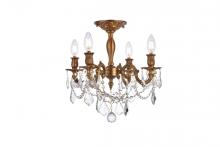 Elegant 9204F17FG/RC - Rosalia 4 Light French Gold Flush Mount Clear Royal Cut Crystal