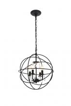 Elegant LD5055D16MB - Wallace 4 Light Matte Black Pendant