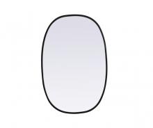 Elegant MR2B2030BLK - Metal Frame Oval Mirror 20x30 Inch in Black