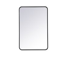 Elegant MR802436BK - Soft Corner Metal Rectangular Mirror 24x36 Inch in Black