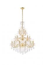 Elegant V2015G36G/RC - St. Francis 24 Light Gold Chandelier Clear Royal Cut Crystal