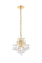 Elegant V8000D12G/RC - Toureg 3 Light Gold Pendant Clear Royal Cut Crystal