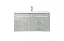 Elegant VF44536MCG - 36 Inch Single Bathroom Vanity in Concrete Grey