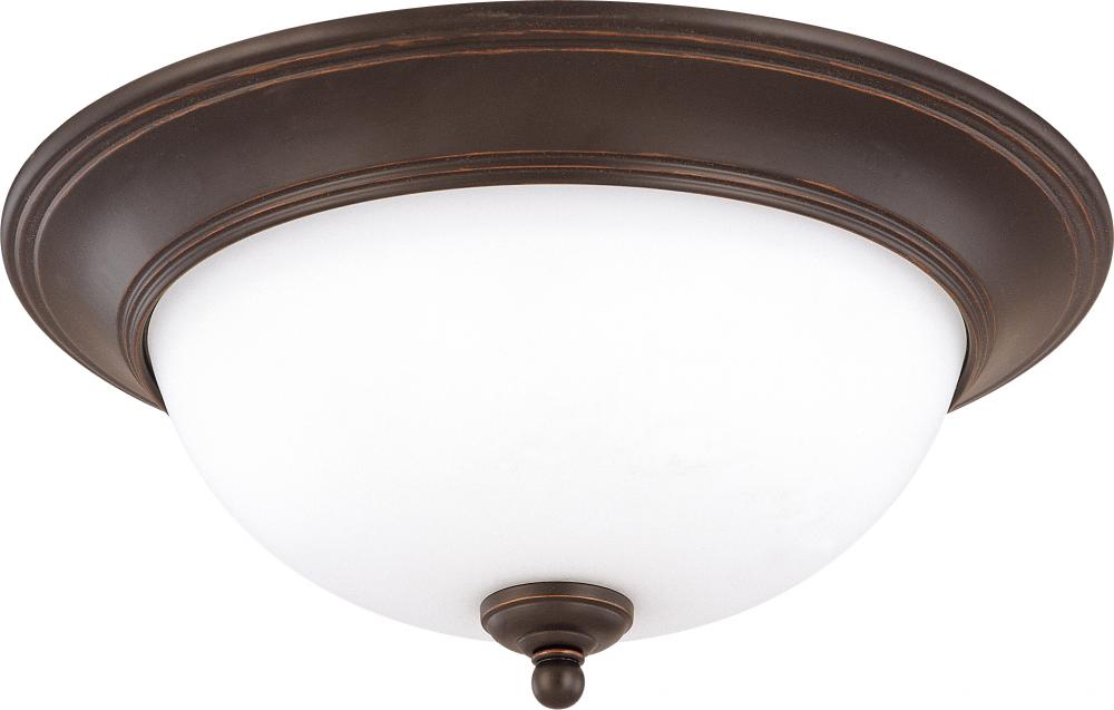 Glenwood; 3 Light; 15 in.; Flush Dome with Satin White Glass