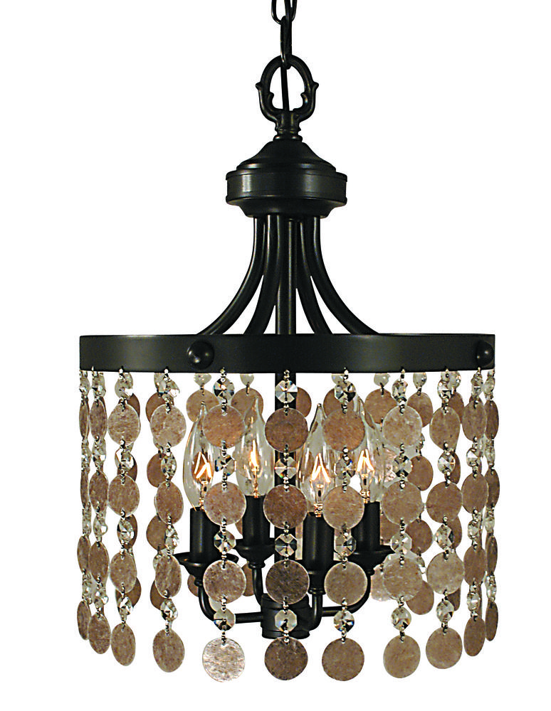 4-Light Antique Brass Naomi Mini Chandelier