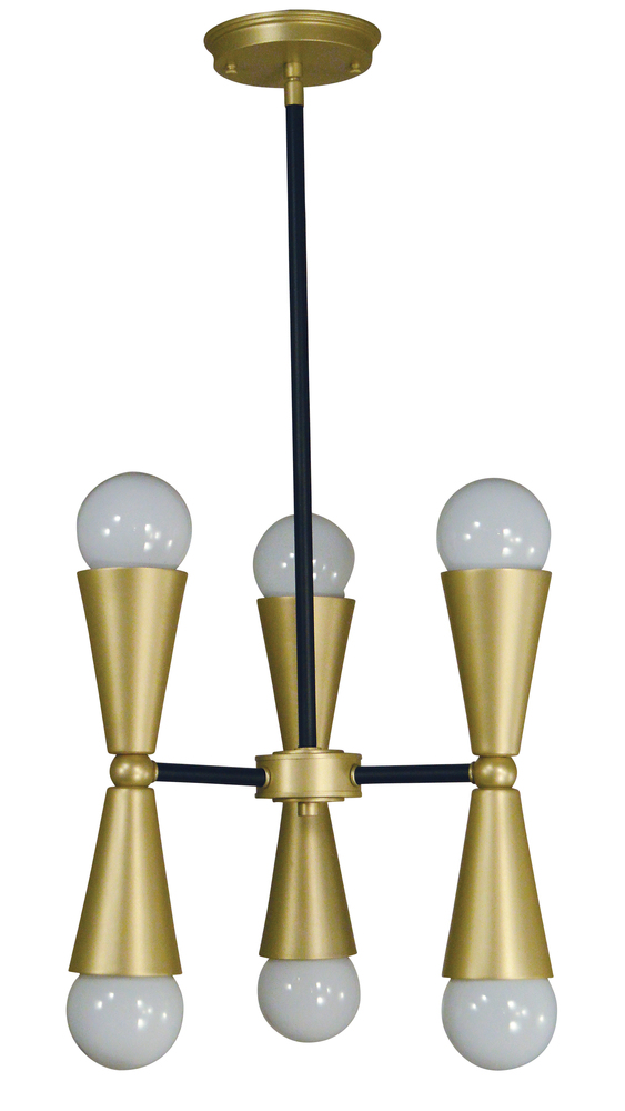 6-Light Brushed Nickel/Matte Black Equinox Chandelier