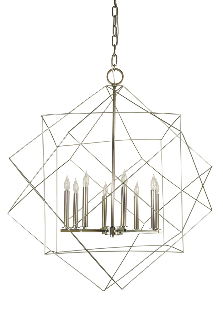 8-Light Satin Pewter/Polished Nickel Etoile Chandelier