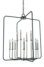 Framburg 4912 PN/MBLACK - 12-Light Polished Nickel/Matte Black Boulevard Chandelier