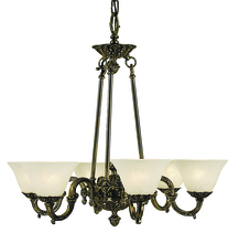 Framburg 7886 MB/CM - 6-Light Mahogany Bronze Napoleonic Dining Chandelier