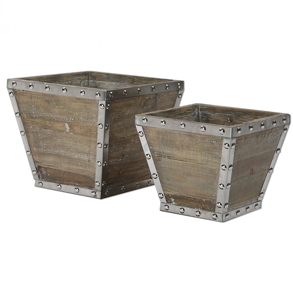 Uttermost Birtle Wood Containers S/2