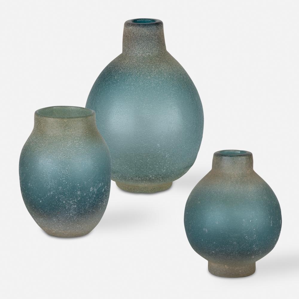 Mercede Weathered Blue-Green Vases S/3