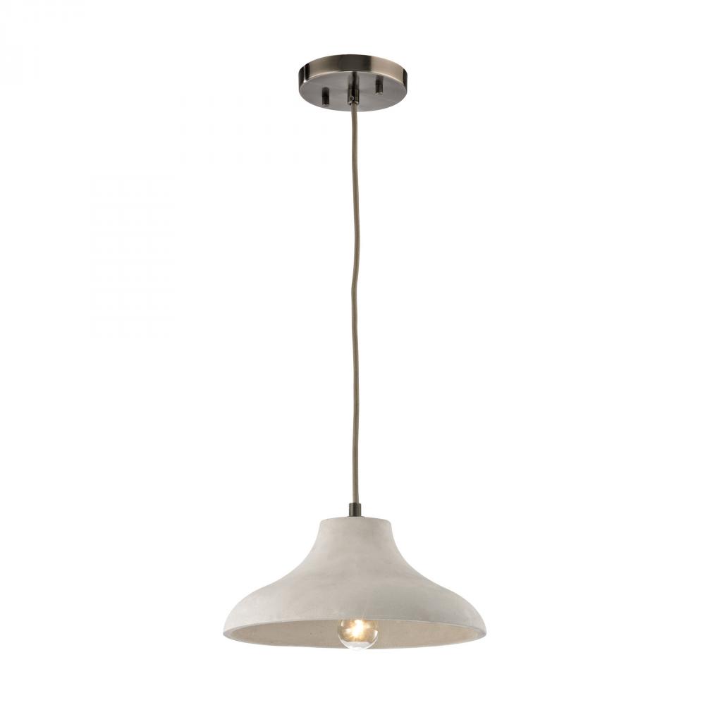 Urban Form 1-Light Mini Pendant in Black Nickel with Natural Concrete Shade