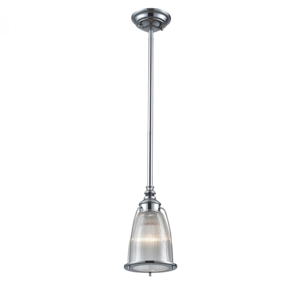 Halophane 1-Light Pendant in Polished Chrome