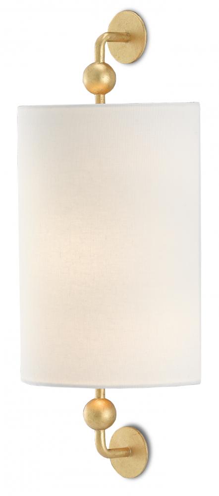 Tavey Gold Wall Sconce, White