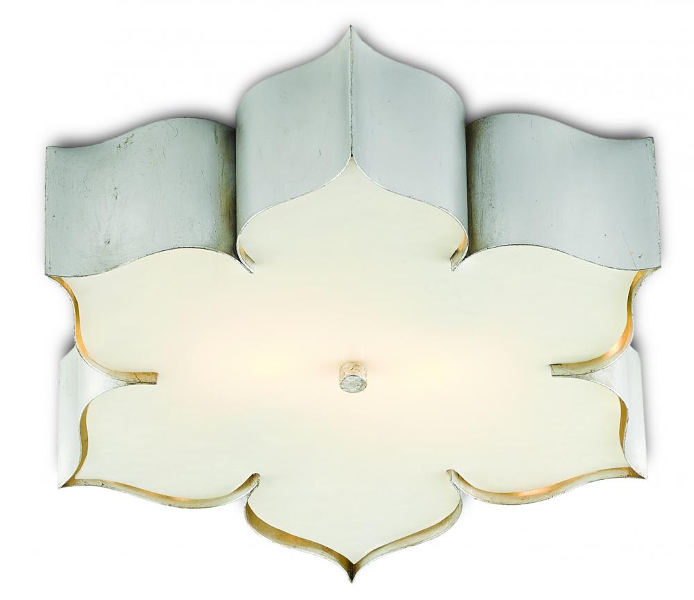 Grand Lotus Silver Flush Mount